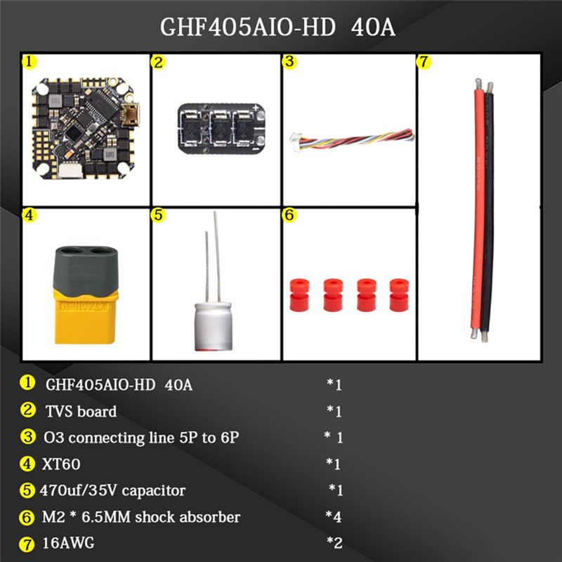ABTI-GHF405AIO-HD 40A AIOフライトコ - Fpv Drone Esc のレビューと価格